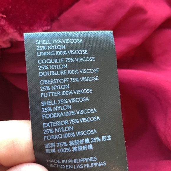 Anthropologie Red Raspberry Montie Connie Velvet Mini Ruched Skirt sz 6 - Picture 9 of 9